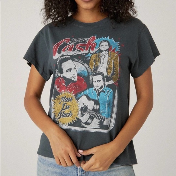 DAYDREAMER NWOT Johnny Cash Man In Black Tour Tee Vintage Black XS - Picture 2 of 7